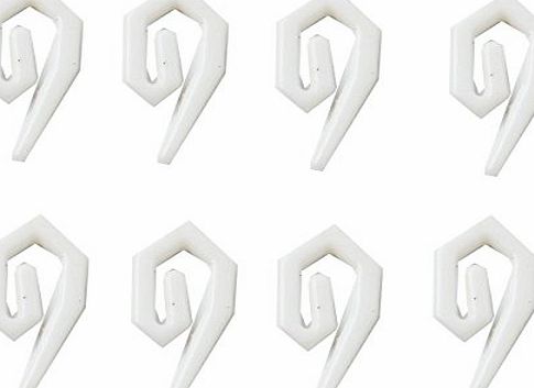 Bulk Hardware Nylon Curtain Hooks - White, Pack of 200