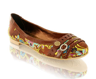 Funky Printed Ballerina With Buckle Trim Detail