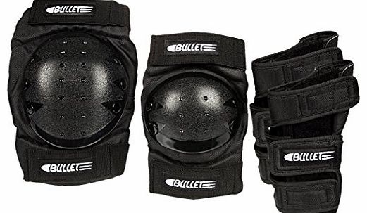 Safety Pad Set In Black, Wrist, Knee & Elbow Protectors