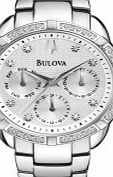 Bulova Ladies Diamond Silver Chronograph Watch