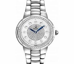 Bulova Ladies Silver Diamonds Rosedale Watch