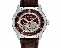 Bulova Mens Brown Mechanical Watch