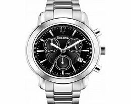 Bulova Mens Dress Silver Chronograph Watch
