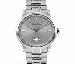 Bulova Mens Dress Silver Steel Bracelet Watch