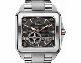 Bulova Mens Grey Steel Mechanical Automatic Watch
