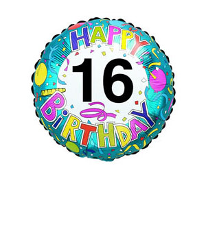 Bunches.co.uk 16th Birthday Balloon B16