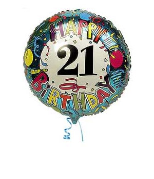 Bunches.co.uk 21st Birthday Balloon B21