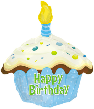 Blue Birthday Cake Balloon BCAKEB