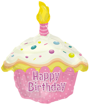 Pink Birthday Cake Balloon BCAKEP