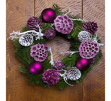 Bunches.co.uk The Amethyst Wreath XWAMET