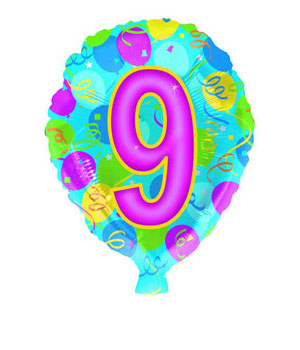 Bunches Number 9 Balloon