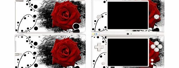 Bundle Monster Vinyl Skin Sticker For Nintendo DSi XL (LL) Handheld Game Console - Cover Protector Art Decal - Red Rose