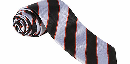 Bungay High School Unisex School Tie, Silver/Black