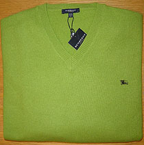 Burberry London Lambswool V-neck Sweater