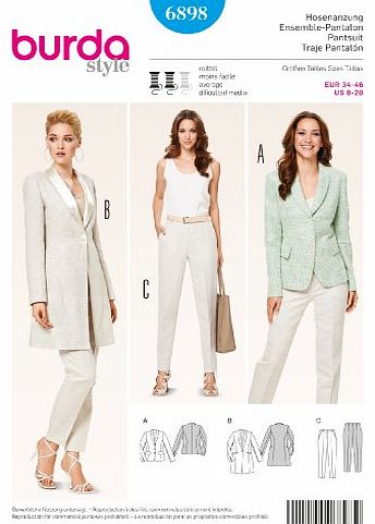Ladies Sewing Pattern 6898 - Suit Trousers & Jackets Sizes: 8-20