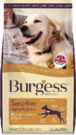 Burgess, 2102[^]0082843 Sensitive Adult Dog Food Turkey and Rice