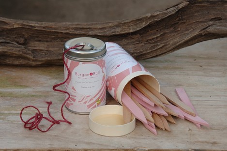 Burgon and Ball Pink Wooden Lables and Pink Twine in a Tin
