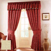 Jacquard Curtains Ready Made Curtain Lined Natural 229x229cm