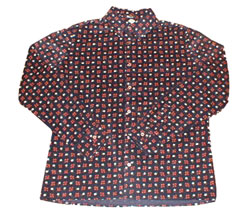 Flower print cord shirt navy