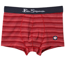 Burton 1 Pair of Red Stripe Ben Sherman Trunk Underwear