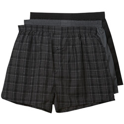 3 Pack Check Woven Boxers