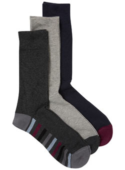 3 Pack Sole Stripe Socks