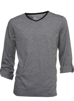 Burton Black Subtle Stripe V-Neck Long Sleeve T-Shirt