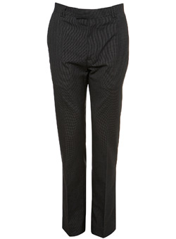 Black Textured Smart Trousers