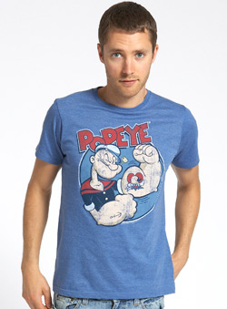 Blue Marl Popeye Retro Limited Edition T-Shirt