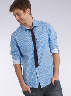 Blue Stripe Shirt and Tie Set