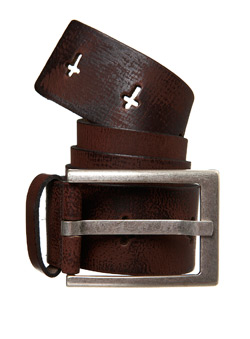 Brown Leather Crossholes Belt