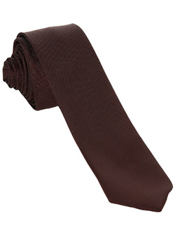 Burgundy Textured Skinny Tie