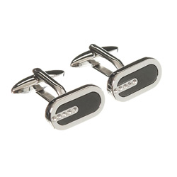 Burton Crystal Dots Oval Cufflink