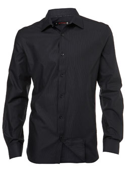 Dark Grey Finestripe Tailored Shirt
