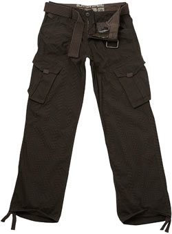 Burton Dark Khaki Check Utility Cargo Trousers