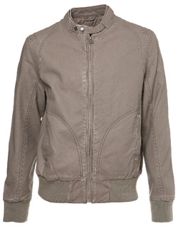 Grey Faux Leather Biker Style Jacket