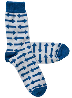 Pack of 1 Blue and White Arrow Socks