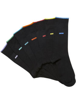 Pack of 7 Black Rainbow Weekday Socks