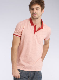 Pink Slub Polo Shirt
