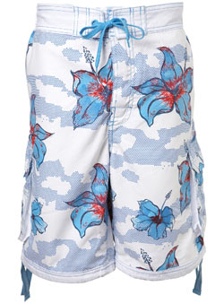 Pixal Flower Print Swim Shorts