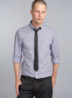 Burton Purple Check Shirt and Tie Set