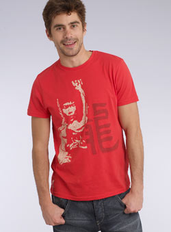 Red Bruce Lee Licensed T-shirt