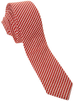 Red Gingham Skinny Tie.