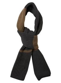 Burton Teal And Fawn Strip Rib Scarf