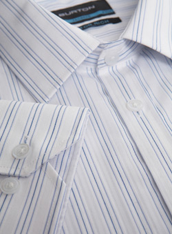 White Blue Stripe Non Iron Shirt