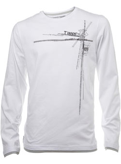 White Stitch Printed Long Sleeve T-Shirt