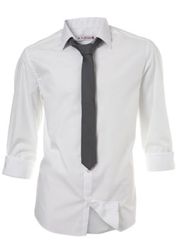 White Tailored Shirt and Tie Set