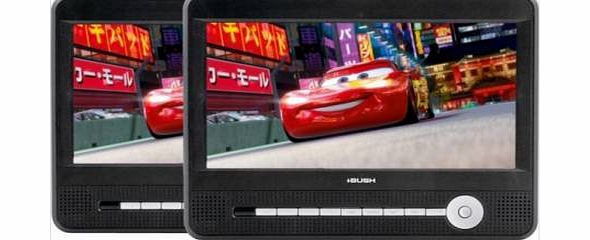 CCE97W2DVDTW 9`` LCD Twin Dual Screen portable in car DVD Players - Black