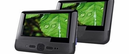 DVD9957BUK 9`` LCD Twin Dual Screen portable in car DVD Players - Black