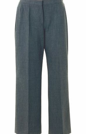 Busy Clothing Womens Grey Melange Wool Blend Stretch Trousers - Size 16